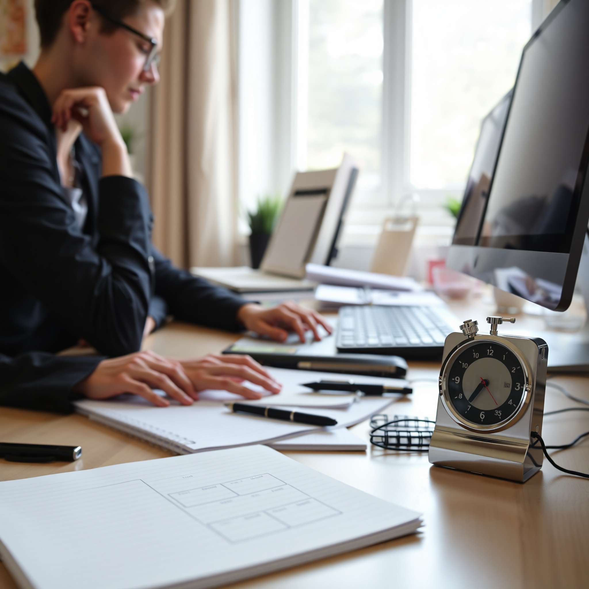 Timer showing pomodoro technique intervals for focused work sessions