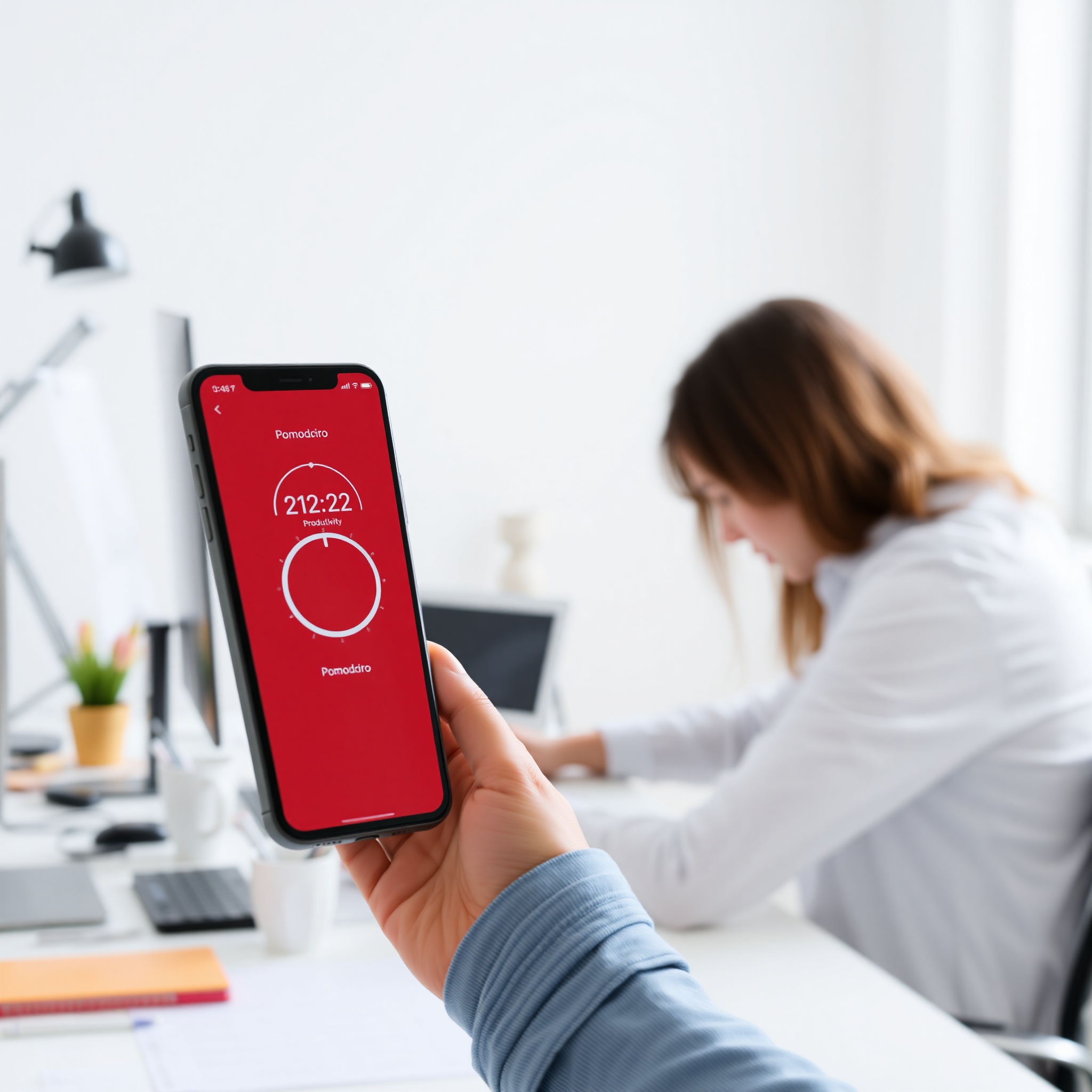 Pomodoro timer showing 25-minute work intervals with visual progress indicators