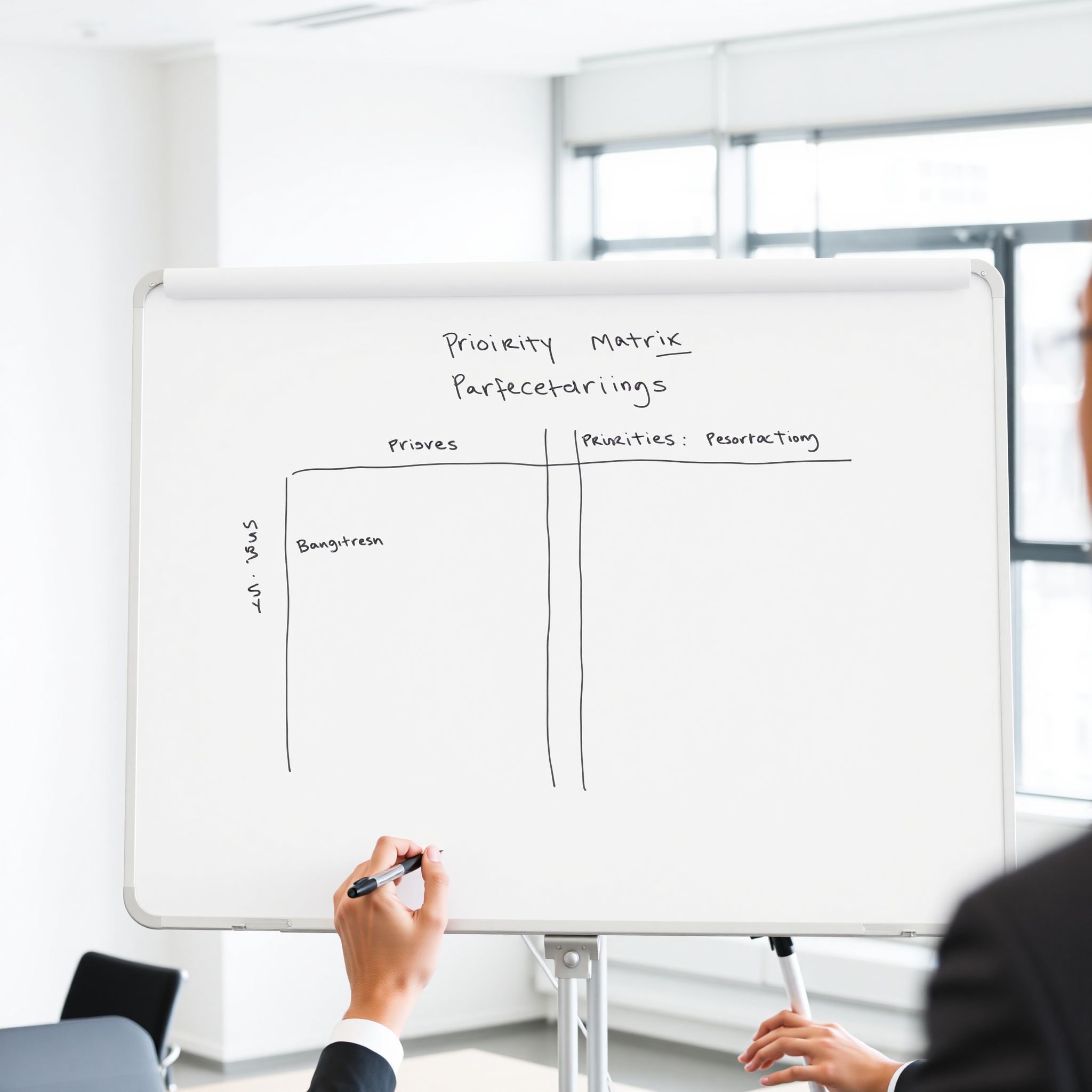 Eisenhower Matrix priority grid showing urgent and important task categorization